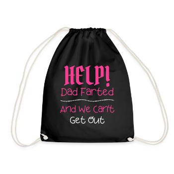 Aide! Papa a pété et nous ne pouvons pas sortir Fête des pères - Sac de sport léger - noir - Devant