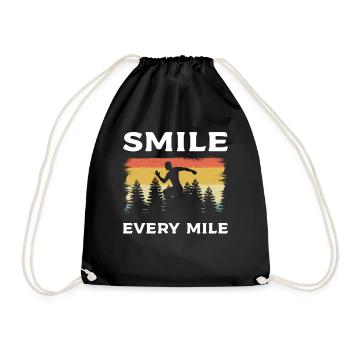 Smile Every Mile Marathon Runner - Drawstring Bag - black - Front