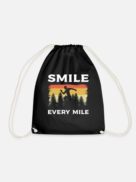 Smile Every Mile Marathonläufer - Turnbeutel - Schwarz