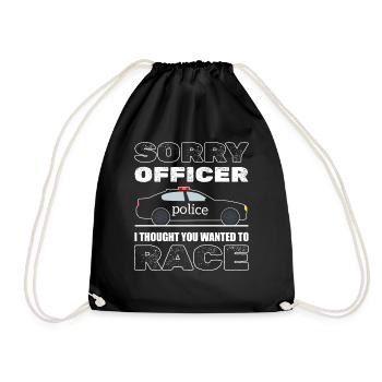 Désolé officier, je pensais que vous vouliez courir - Sac de sport léger - noir - Devant
