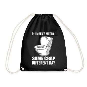 Funny plumber - Drawstring Bag - black - Front