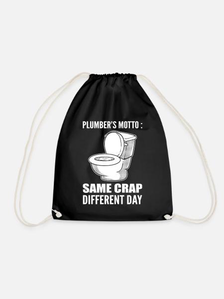 Funny plumber - Drawstring Bag - black