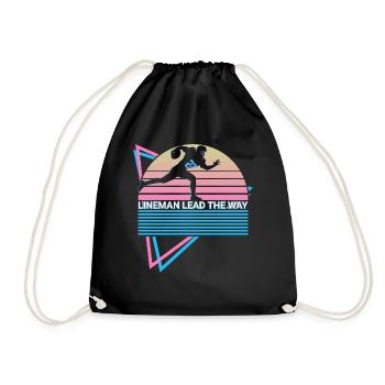 Football Lineman Retro - Sac de sport léger - noir - Devant