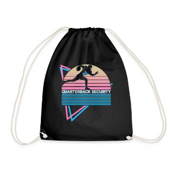 Football Lineman Retro - Drawstring Bag - black - Front