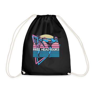 Muay Thai Kickboxen Retro - Turnbeutel - Schwarz - Vorne
