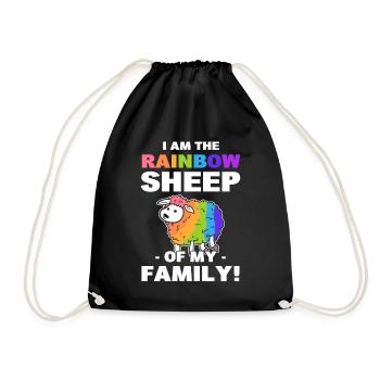 Je suis le mouton arc-en-ciel de ma famille gay - Sac de sport léger - noir - Devant