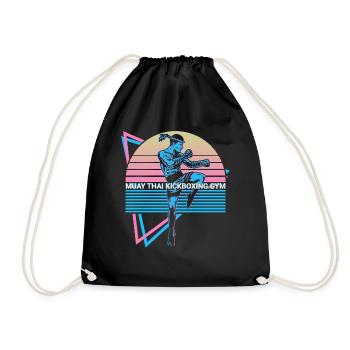 Muay Thai Kickboxen Retro - Turnbeutel - Schwarz - Vorne