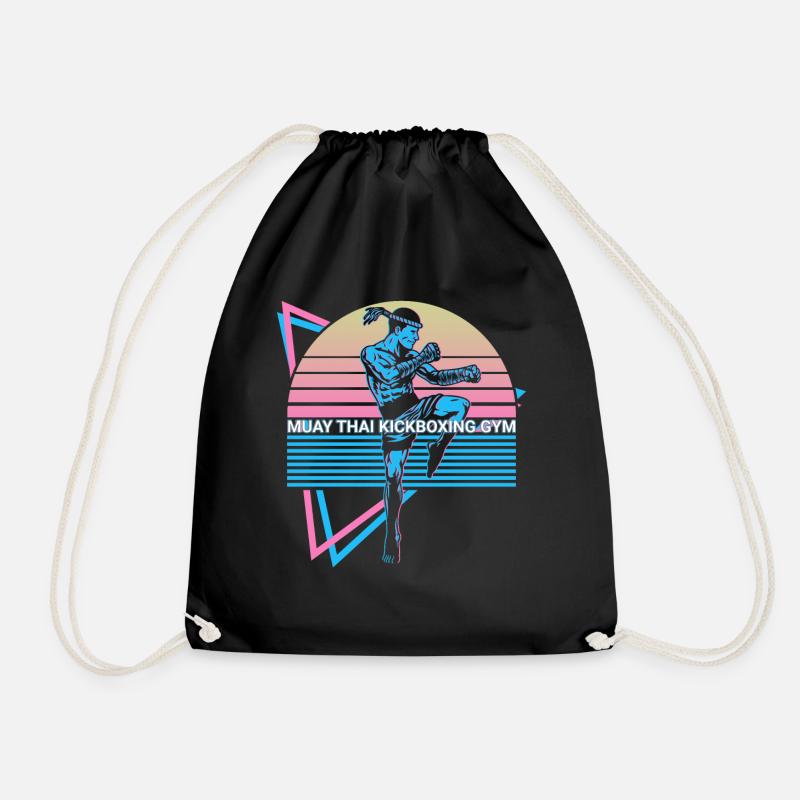 Muay Thai Kickboxen Retro - Turnbeutel - Schwarz