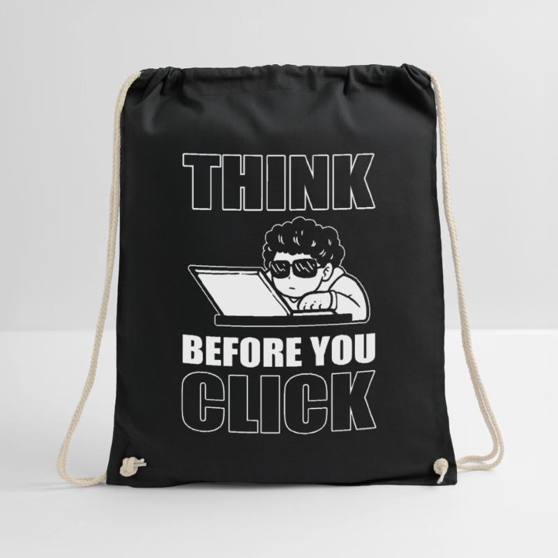 Think Before You Click Technophile Drawstring Bag