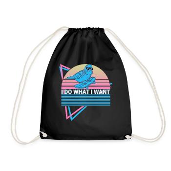 Perruche Perruche Rétro - Sac de sport léger - noir - Devant