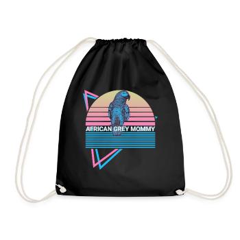 Mama Perroquet Gris Africain Rétro - Sac de sport léger - noir - Devant
