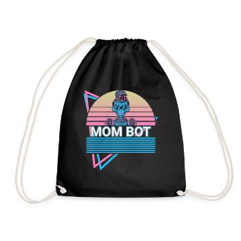Robot Robotics Mama Retro - Drawstring Bag - black - Front