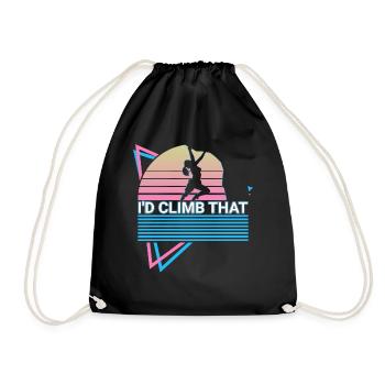 Rock Climbing Rock Climber Retro - Drawstring Bag - black - Front