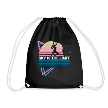 Rock Climbing Rock Climber Retro - Drawstring Bag - black - Front