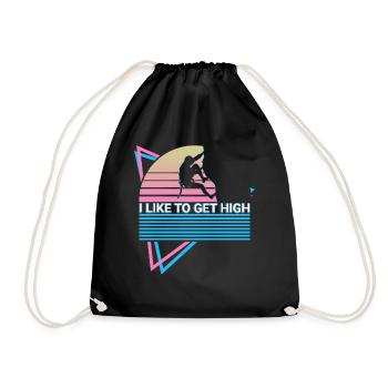 Rock Climbing Rock Climber Retro - Drawstring Bag - black - Front