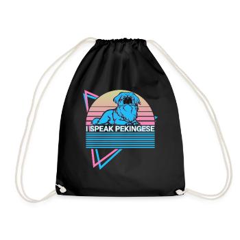 I speak Pekingese Retro - Drawstring Bag - black - Front