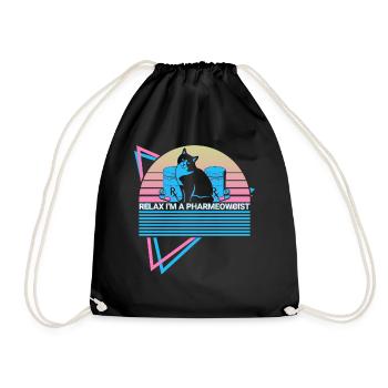 Apothekerin Apotheke Katze Retro - Turnbeutel - Schwarz - Vorne