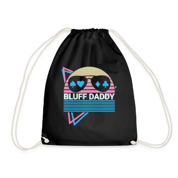 Poker Player Papa Retro - Drawstring Bag - black - Front