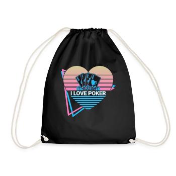 J’adore le poker rétro - Sac de sport léger - noir - Devant