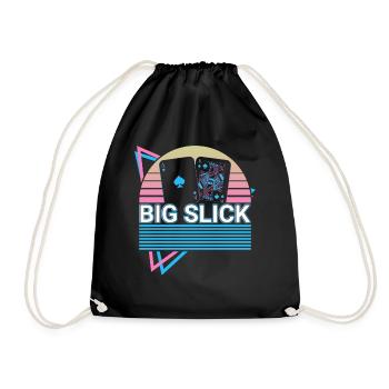 Poker Player Retro - Drawstring Bag - black - Front