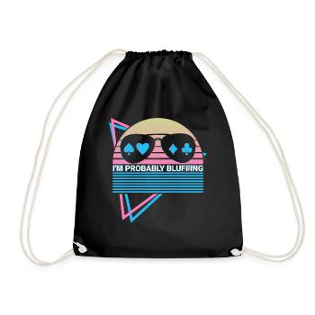 Poker Player Retro - Drawstring Bag - black - Front