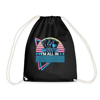 Poker Player Retro - Drawstring Bag - black - Front