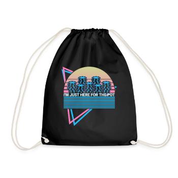 Poker Player Retro - Drawstring Bag - black - Front
