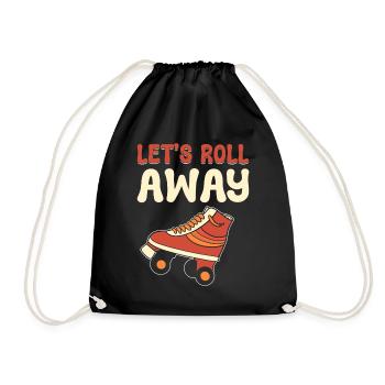 Cute roller skate skating rink companion - Drawstring Bag - black - Front