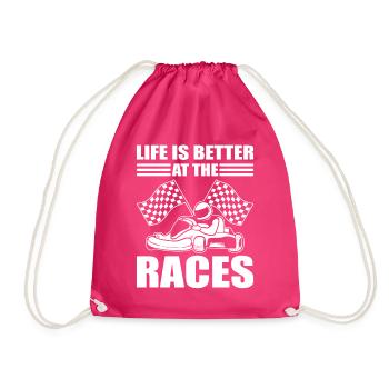 Life Is Better At The Races Go Kart Racer - Turnbeutel - Fuchsia - Vorne