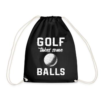 Funny golfer golfer - Drawstring Bag - black - Front
