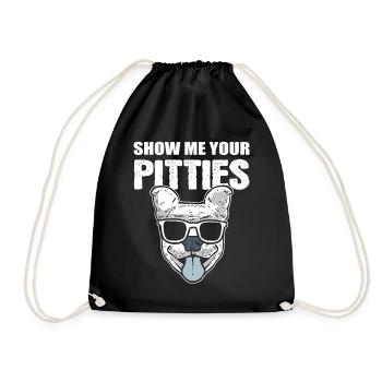 Show Me Your Pitties Dog Walker - Drawstring Bag - black - Front