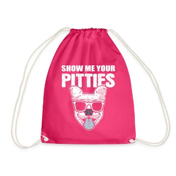 Show Me Your Pitties Dog Walker - Drawstring Bag - fuchsia - Front
