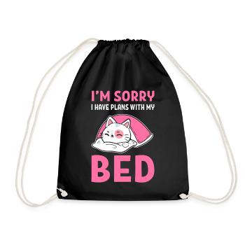 Plans with bed Introvert - Drawstring Bag - black - Front