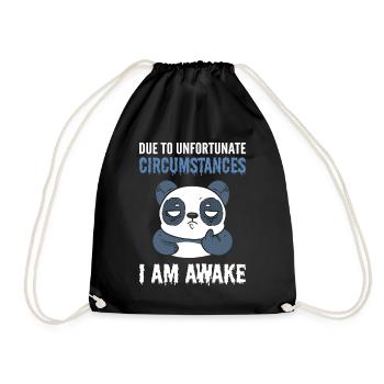 En raison de circonstances malheureuses, je suis éveillé Panda - Sac de sport léger - noir - Devant