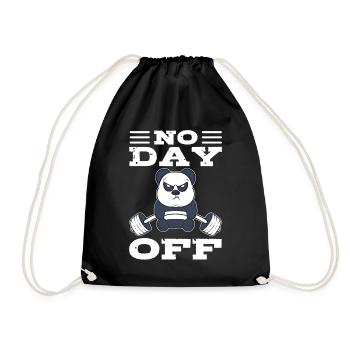 No Day Off Weightlifter - Drawstring Bag - black - Front