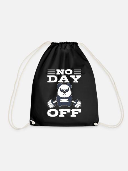 No Day Off Weightlifter - Drawstring Bag - black