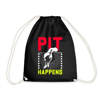 Pole vault Pole vaulter - Drawstring Bag - black - Front