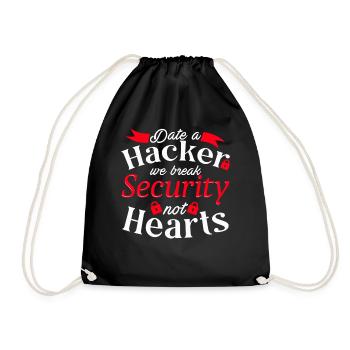 Cybersecurity, Hacking, IT - Drawstring Bag - black - Front