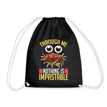 Fliegendes Spaghettimonster FSM Pastafarian - Turnbeutel - Schwarz - Vorne