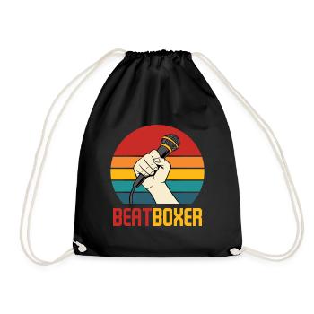 Beatboxer Hip Hop Music Mic Vocal Retro Vintage - Turnbeutel - Schwarz - Vorne