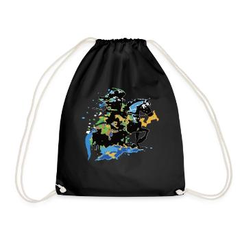 Rider Horse colorful - Drawstring Bag - black - Front