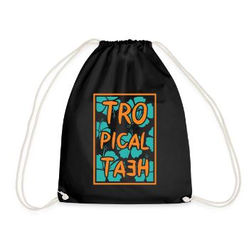 Tropical Heat Beach Summer Island Vacation - Drawstring Bag - black - Front