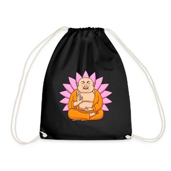 Thailand Buddha Namaste Lotus Flower Meditation Yoga - Drawstring Bag - black - Front