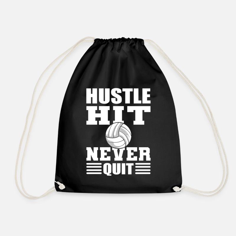Hustle Hit Never Quit Volleyballspieler - Turnbeutel - Schwarz