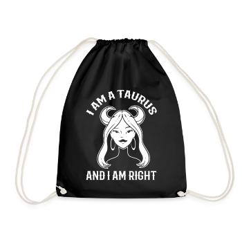 Taureau signe signe diseuse de bonne aventure - Sac de sport léger - noir - Devant