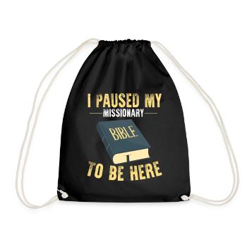 Mormon LDS Missionary - Drawstring Bag - black - Front