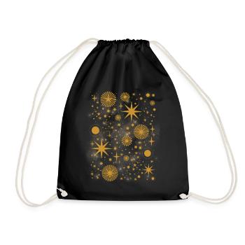 Witchy Aesthetic Celestial Vintage Crescent Moon Sun - Drawstring Bag - black - Front