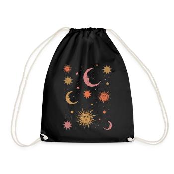 Whimsigoth Aesthetic Hippie Heavenly Vintage - Drawstring Bag - black - Front