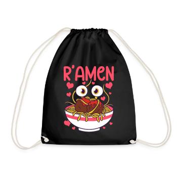 Fliegendes Spaghettimonster FSM Pastafarian - Turnbeutel - Schwarz - Vorne