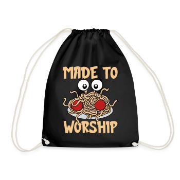 Flying Spaghetti Monster FSM Pastafarian - Drawstring Bag - black - Front